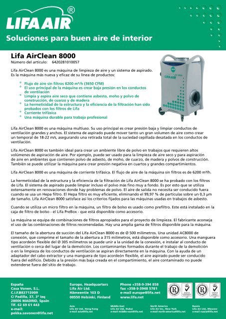 Soluciones para buen aire de interior - Lifa.net