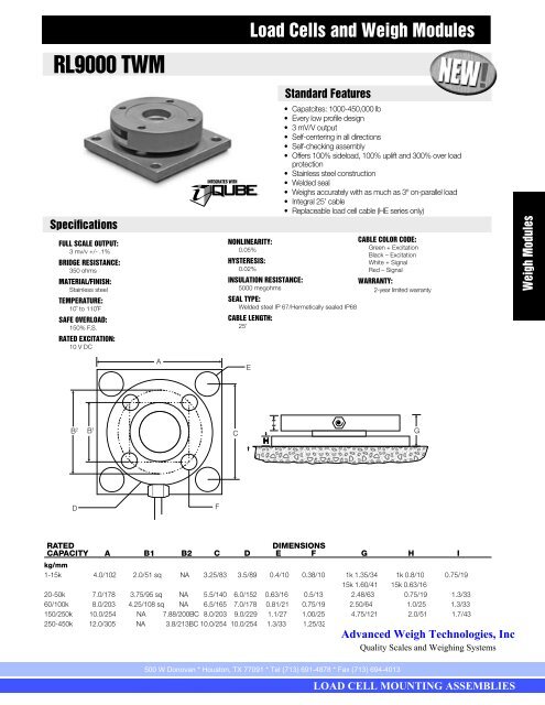 Loadcell Mounting Assemblies Guide - Advanced Weigh ...