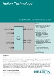 AES-CCM ASIC core datasheet - Helion Technology Ltd