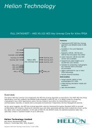 AES Key Unwrap Xilinx core datasheet - Helion Technology Ltd