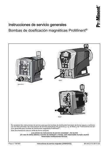 ProMinentÂ® bombas dosificadoras magnÃ©ticas