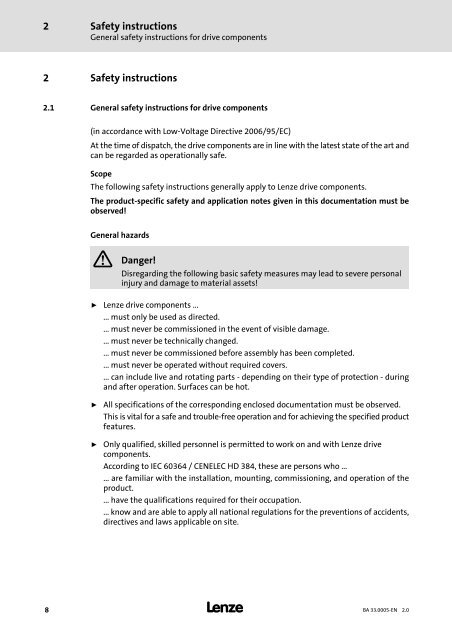 Operating Instructions MxxMA-MxERA Three-phase AC ... - Lenze