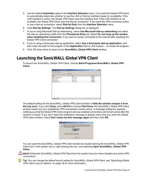 SonicWALL Global VPN Client 4.1 Administrator's Guide