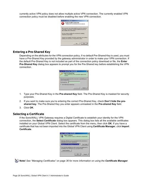 SonicWALL Global VPN Client 4.1 Administrator's Guide