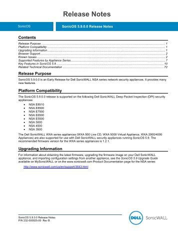 SonicOS 5.9.0.0 Release Notes, Rev B - SonicWALL