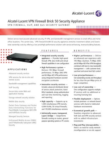 Alcatel-Lucent VPN Firewall Brick 50 Security Appliance