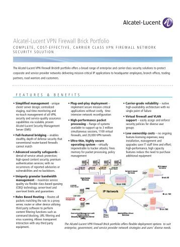 Alcatel-Lucent VPN Firewall Brick Portfolio