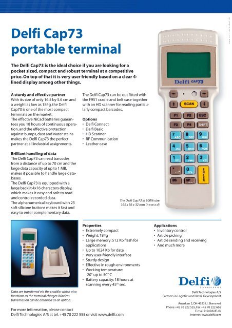Delfi Cap73 portable terminal Delfi Cap73 portable terminal