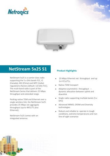 NetStream 5x25 S1 Datasheet - Netronics Networks