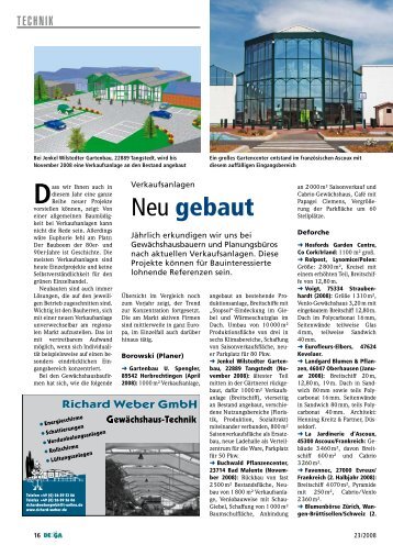 Neue Verkaufsanlagen 2008 (PDF) - DEGA