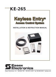 KE-265 Installation & Operations Manual - Essex Electronics