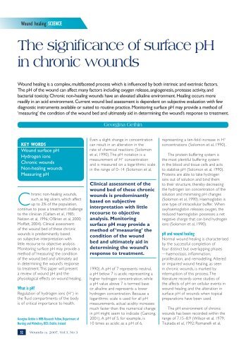 The significance of surface pH in chronic wounds