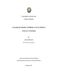 Assessing the Quality of Palliative Care in Malawi - College of ...