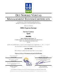 Certificado ISO 9001. Gestión de Calidad - DHL