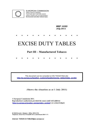 EXCISE DUTY TABLES - Stivoro