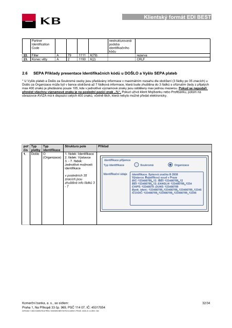 Klientský formát EDI BEST (PDF soubor) - Komerční banka