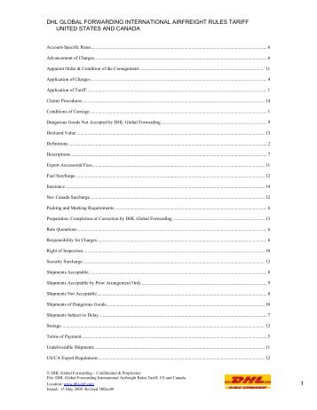 Rules Tariff (PDF) - DHL