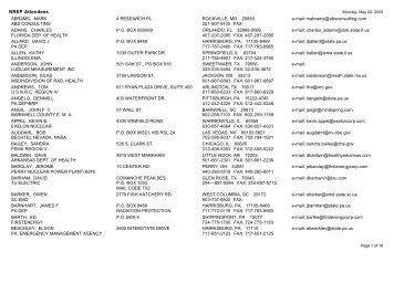 2005 Attendee List, Adobe PDF Format - National REP