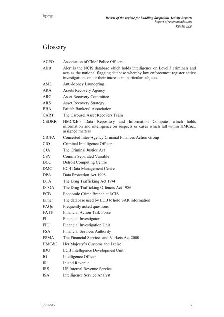 Money Laundering: Review of the Reporting ... - Dematerialised ID