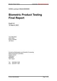 Biometric Product Testing Final Report - Dematerialised ID