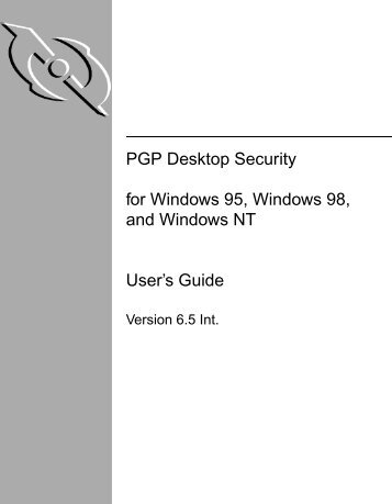 PGP Desktop Security for Windows 95, Windows ... - Dematerialised ID