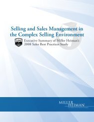 Miller Heiman 2008 Sales Best Practice Study ... - Enr-corp.com