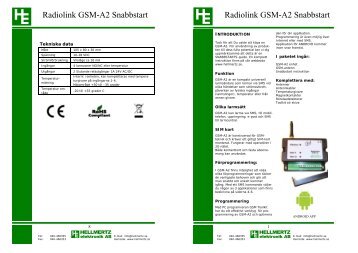 Radiolink GSM-A2 Snabbstart r5.pub - Framtidshuset