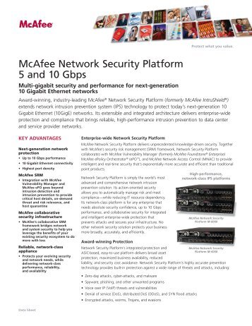 McAfee Network Security Platform 5 and 10 Gbps - McAfeeWorks.com