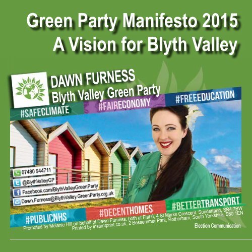 Green Party Manifesto 2015 A Vision for Blyth Valley