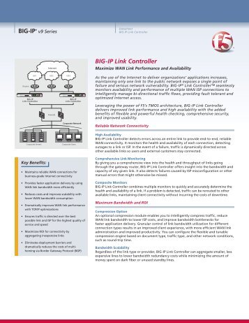 BIG-IP Link Controller Datasheet - COMPUTERLINKS CH