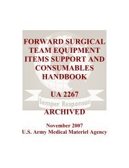 Forward Surgical Team Equipment Items Support And Consumables