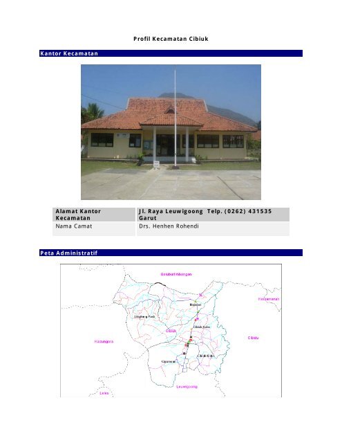 Nota Cibiuk Profil Kecamatan Cibiuk Kantor Kecamatan Alamat Kantor ...