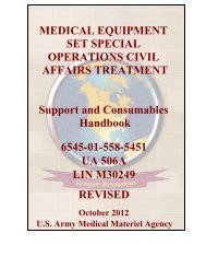 MEDICAL EQUIPMENT SET SPECIAL OPERATIONS CIVIL ...