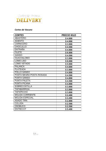 Lista de precios - CAPDE