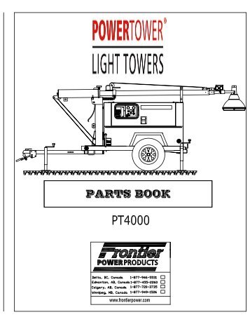 PowerTower PT4000 parts book - Frontier Power Products