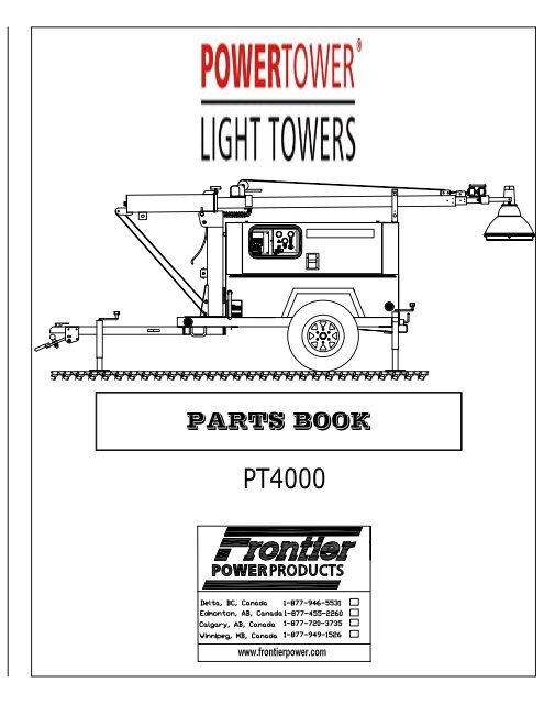 PowerTower PT4000 parts book - Frontier Power Products