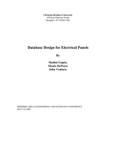 Database Design for Electrical Panels - Maesc.org