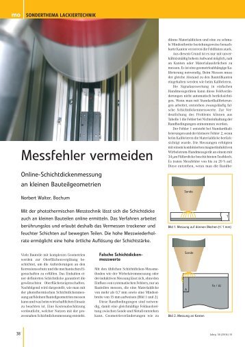 Schichtdickenmessung an kleinen  Bauteilen - OptiSense GmbH ...