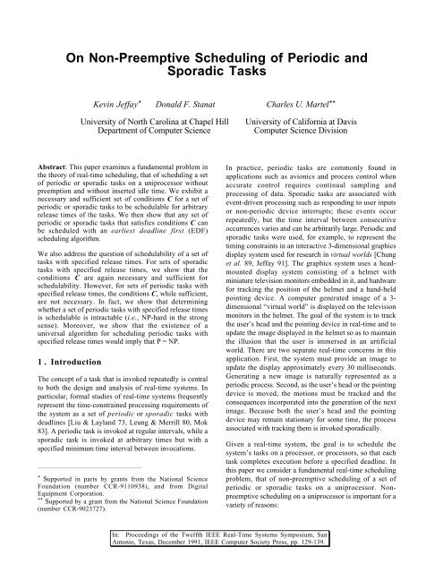 On Non-Preemptive Scheduling of Periodic and Sporadic Tasks