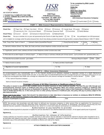 Sickness & Accident Claim Form - Circle Ten Council