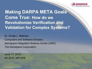 Making DARPA META Goals Come True