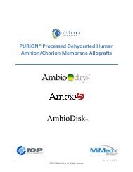 PURIONÂ® Processed Dehydrated Human Amnion/Chorion - IOP Inc