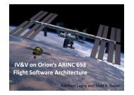 IV&V on Orion's ARINC 653 Flight Software Architecture - NASA