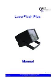 LaserFlash Plus Manual - OptoPrecision