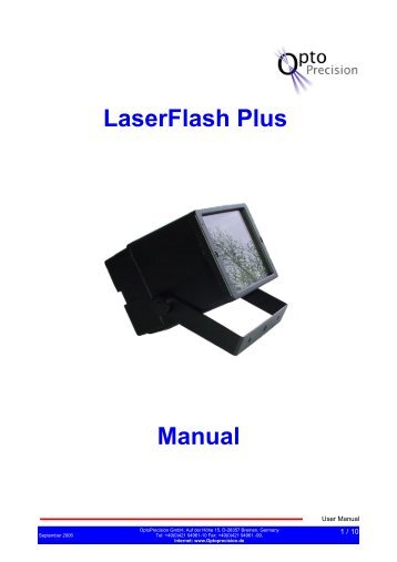 LaserFlash Plus Manual - OptoPrecision