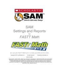 FASTT Math - Scholastic Education Product Support