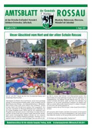 Amtsblatt 8/2011 - Gemeinde Rossau