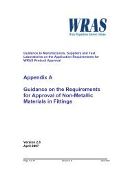 WRAS Approval Guidance - Appendix A