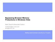 Bypassing Browser Memory Protections in Windows Vista - Trail of Bits