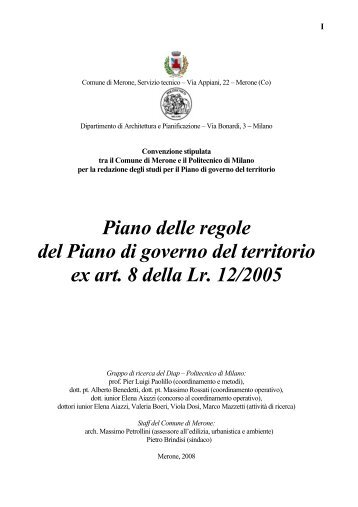 Piano delle regole - Comune di Merone (CO)